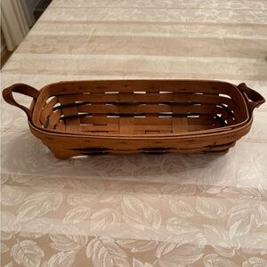 Longaberger Tan Woven Basket with Handles